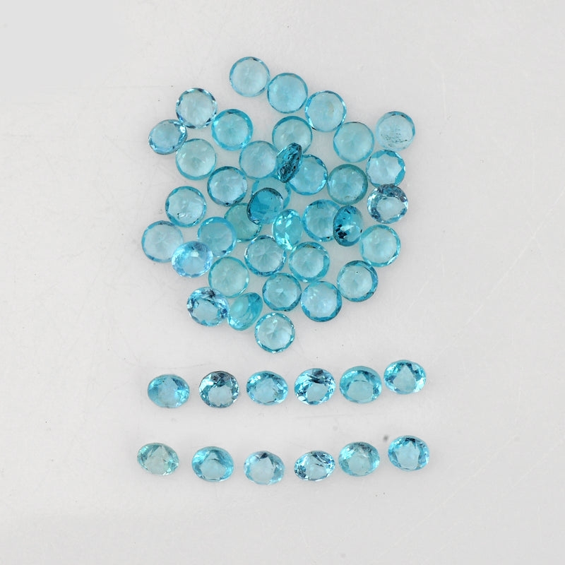 3.18 Carat Blue Color Round Apatite Gemstone