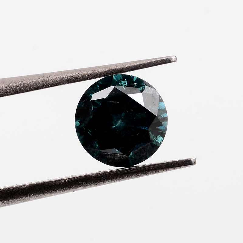 Round Fancy Deep Greenish Blue Color Diamond 1.43 Carat - AIG Certified