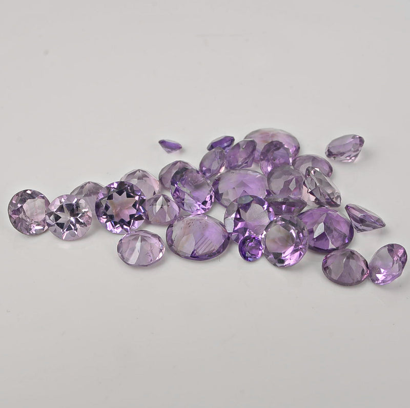 36.75 Carat Purple Color Round Amethyst Gemstone