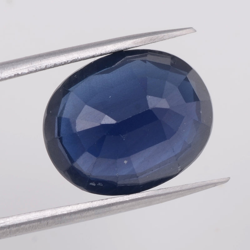 Oval Dark Blue Color Sapphire Gemstone 7.35 Carat - AIG Certified