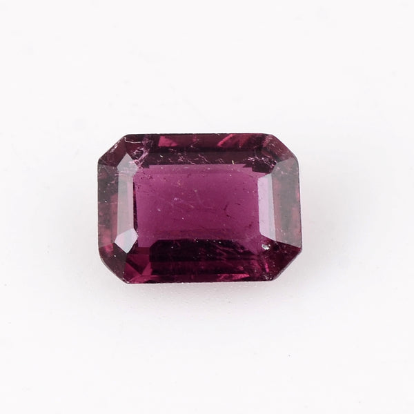 1 pcs Rubellite  - 1.02 ct - Octagon - Reddish Purple - Transparent