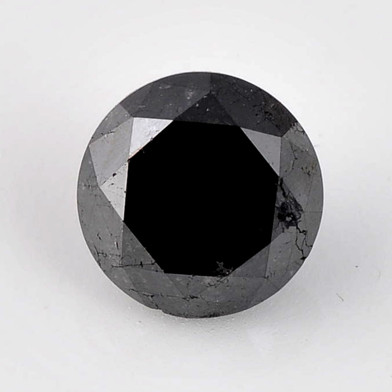 4.05 Carat Brilliant Round Fancy Black Diamond-AIG Certified
