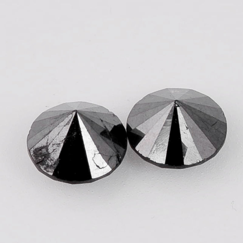 1.64 Carat Brilliant Round Fancy Black Diamonds-AIG Certified