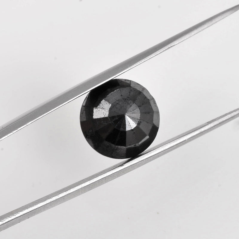 9.90 Carat Rose Cut Round Fancy Black Diamond-AIG Certified