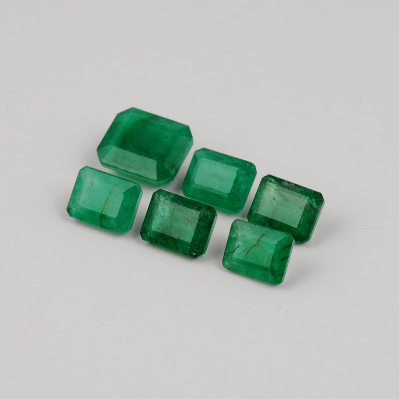 6 pcs Emerald  - 47.54 ct - Octagon - Green