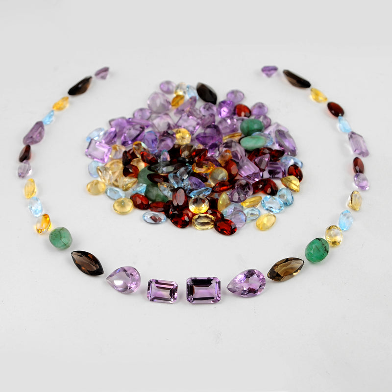 200 Carat Purple,Yellow,Red,Green,Brown Color Mix Shape Mix Gemstone