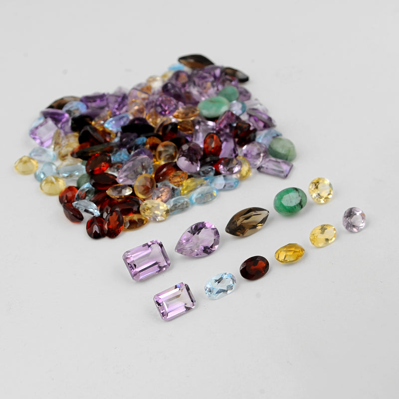 50 Carat Purple,Yellow,Red,Green,Brown Color Mix Shape Mix Gemstone