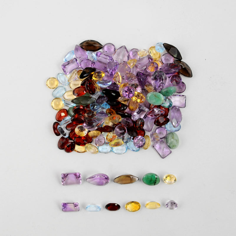 50 Carat Purple,Yellow,Red,Green,Brown Color Mix Shape Mix Gemstone