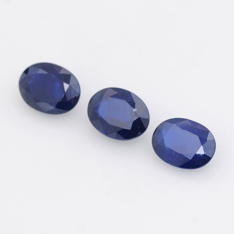 3 pcs Sapphire  - 5.35 ct - Oval - Blue