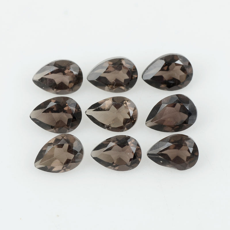 6.43 Carat Brown Color Pear Smoky Quartz Gemstone