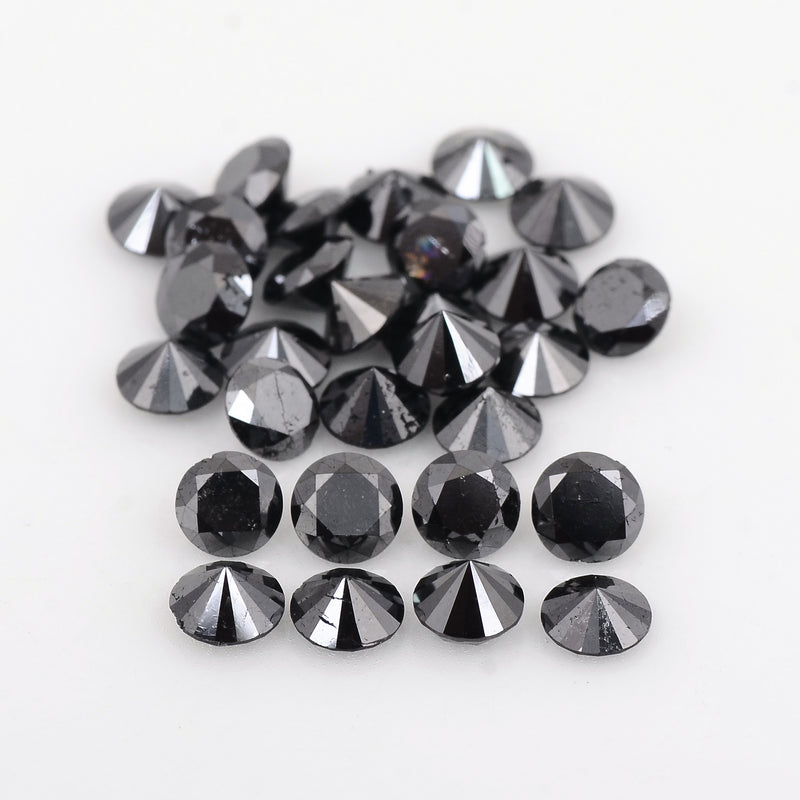29 pcs Diamond  - 12.05 ct - ROUND - Black