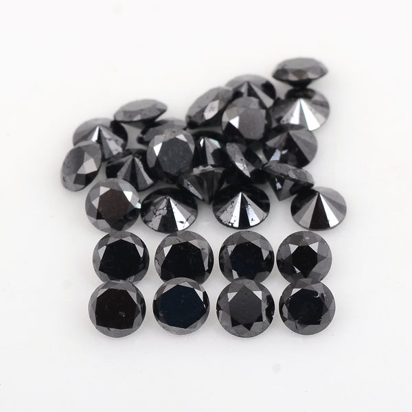 28 pcs Diamond  - 11.1 ct - ROUND - Black