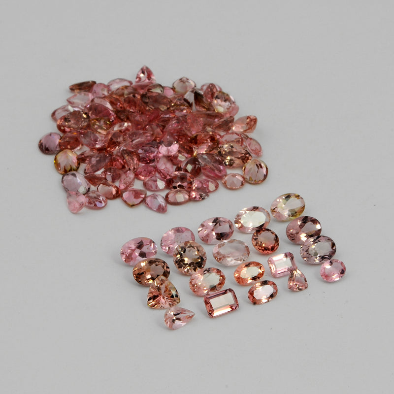 Mixed Shape Pink Color Tourmaline Gemstone 54.34 Carat