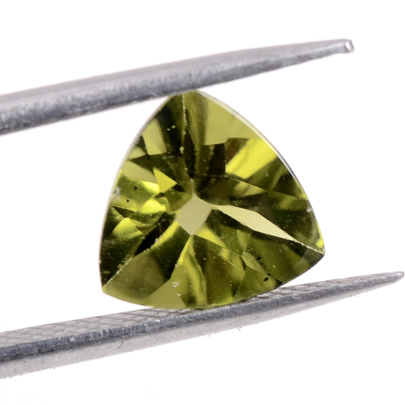 4.96 Carat Green Color Trillion Peridot Gemstone