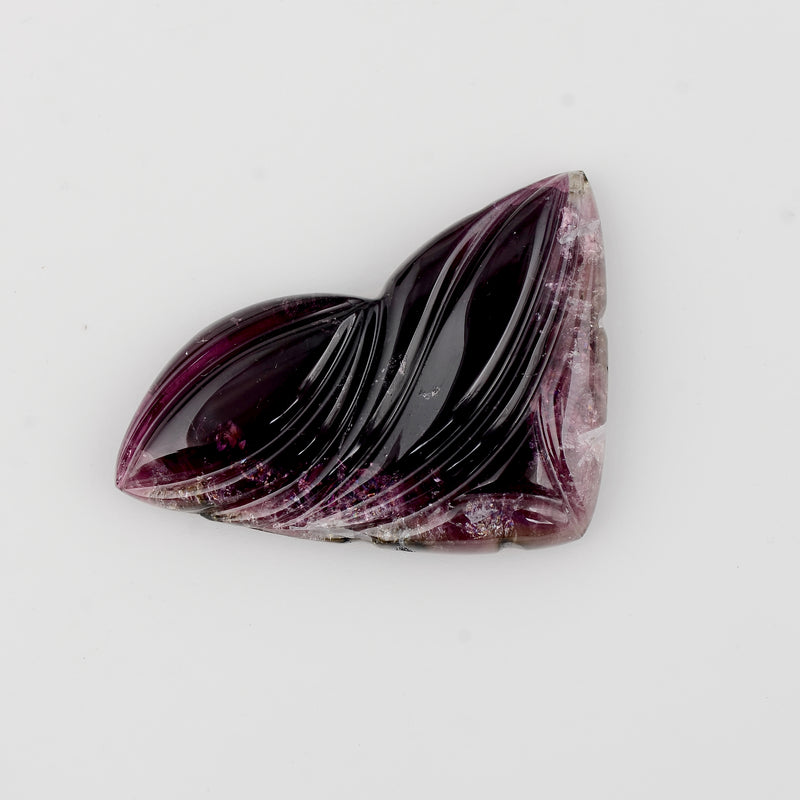 1 pcs Rubellite  - 35.66 ct - Carving - Reddish Purple - Transparent