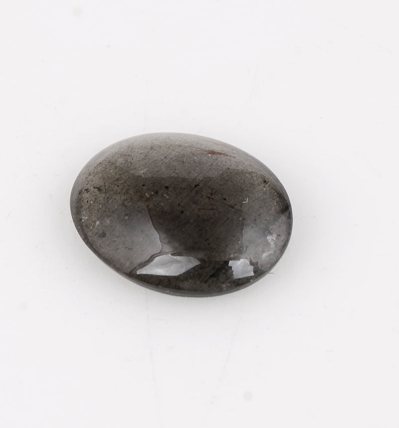 4.85 Carat Gray Color Oval Rutile Quartz Gemstone