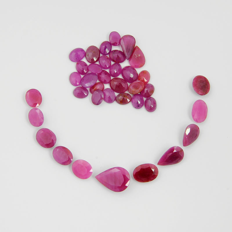 Mixed Shape Red Color Ruby Gemstone 147.76 Carat