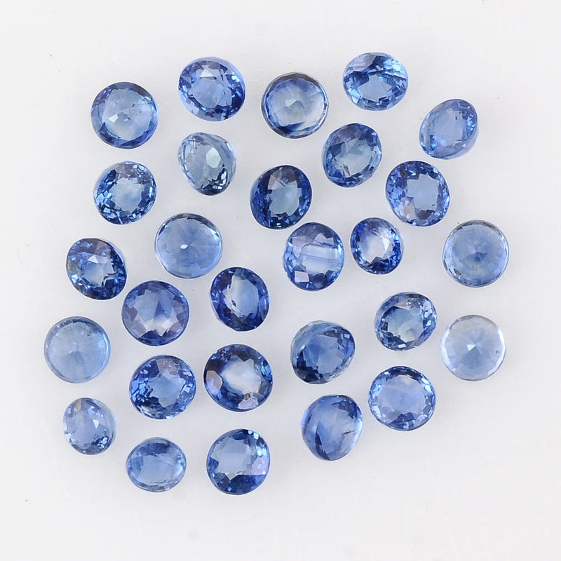 28 pcs Sapphire  - 2.77 ct - ROUND - Blue