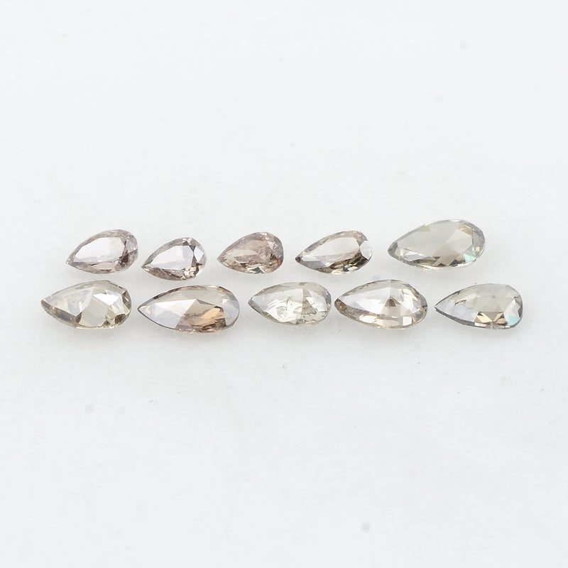 10 pcs Diamond  - 0.9 ct - Pear - Fancy Brown - SI - I1