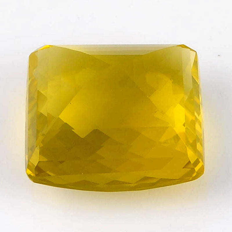 64.58 Carat Rectangular Greenish Yellow Lemon Quartz Gemstone