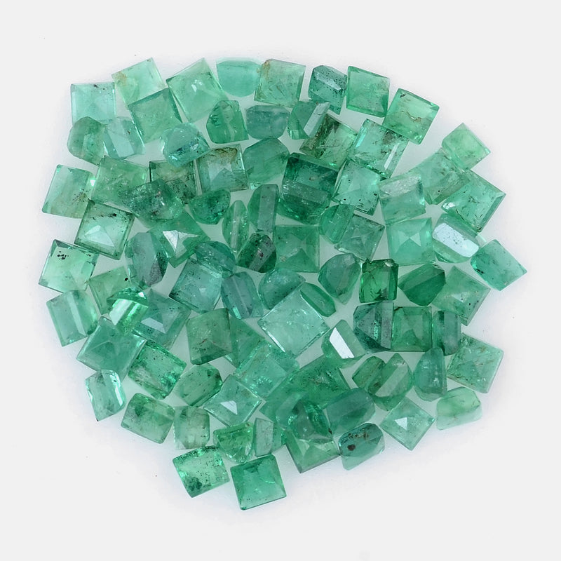88 pcs Emerald  - 5.26 ct - Square - Green
