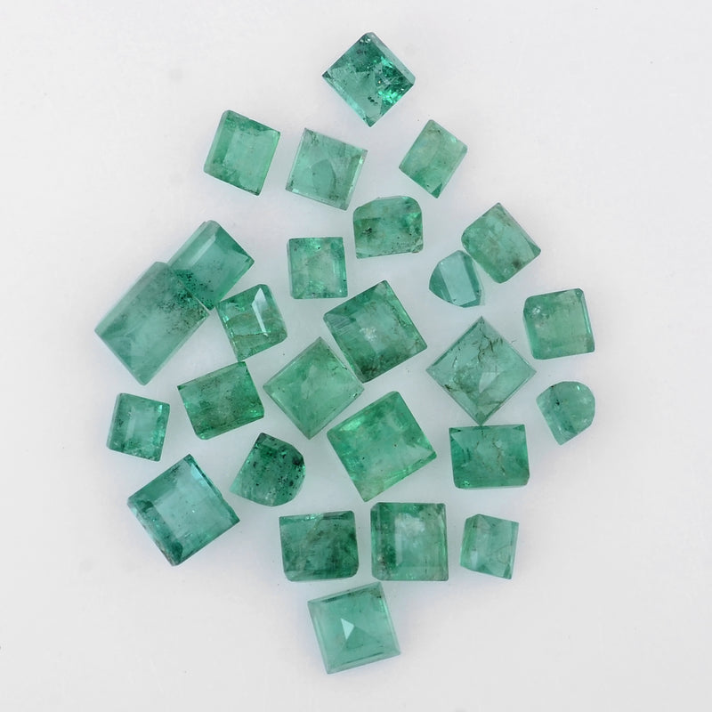 26 pcs Emerald  - 4.34 ct - Square - Green