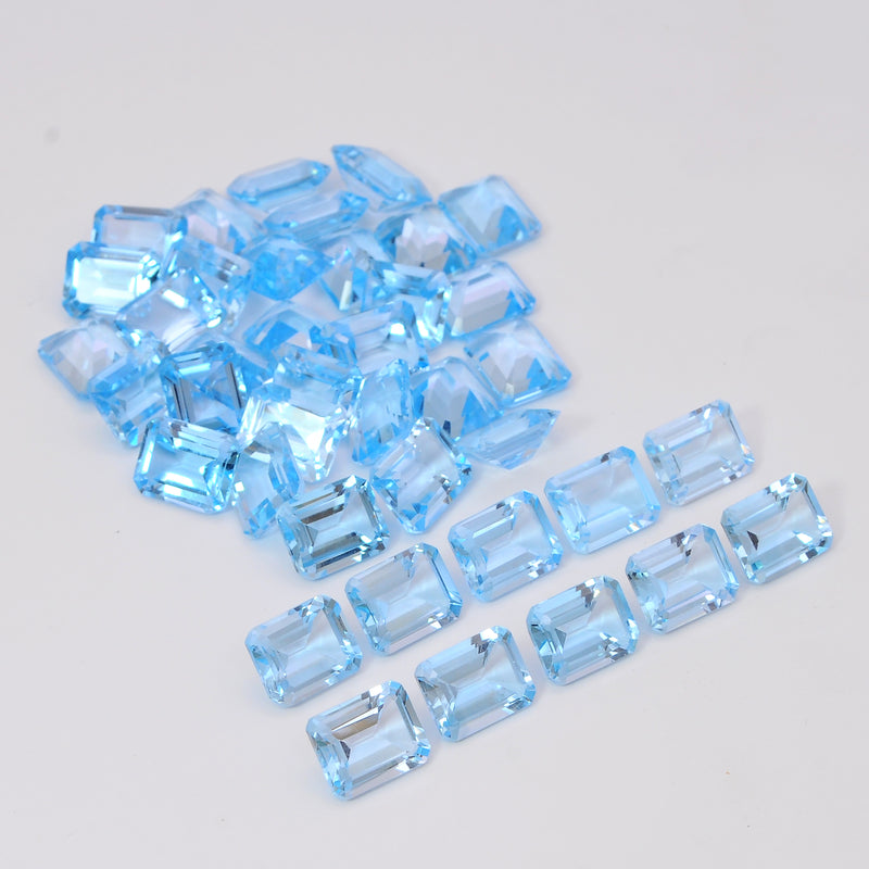40 pcs Blue Topaz  - 155.37 ct - Octagon - Blue