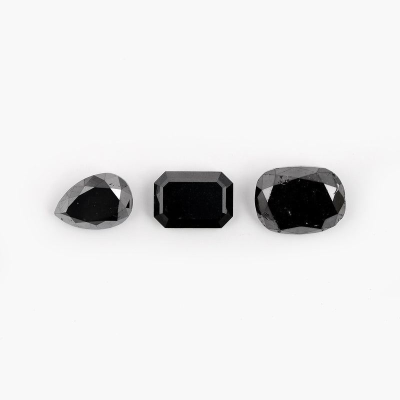 Mixed Shapes Fancy Black Color Diamond 14.75 Carat - AIG Certified