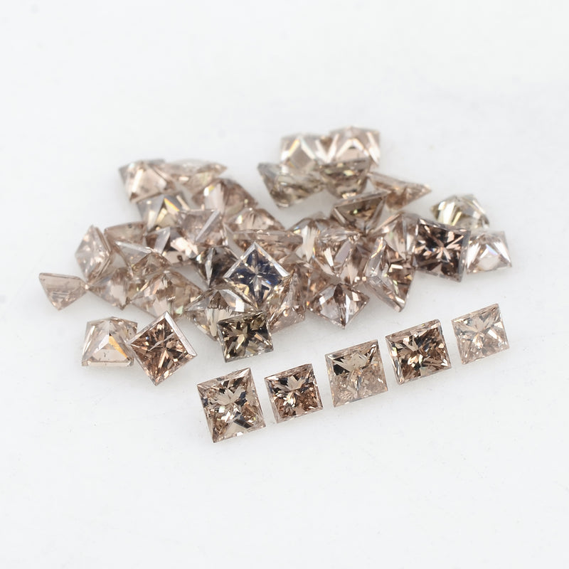 42 pcs Diamond  - 4.08 ct - Square - Brown - VS - SI
