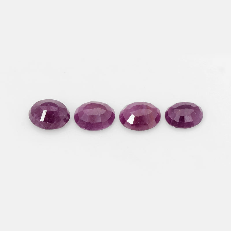 4 pcs Ruby  - 16.41 ct - Oval - Red