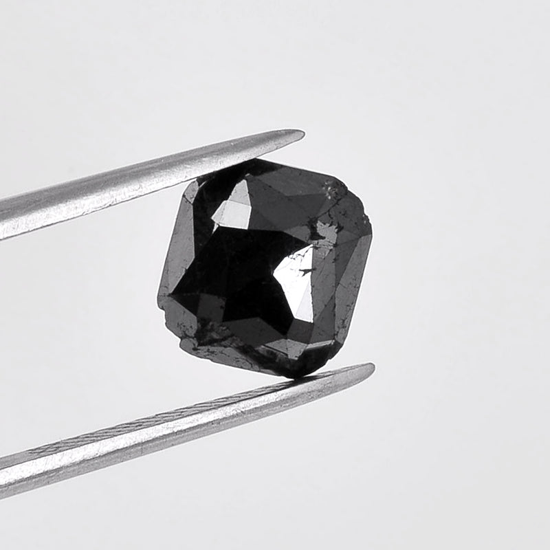 1.84 Carat Brilliant Cornered Rectangular Fancy Black Diamond-AIG Certified