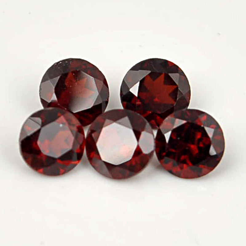 3.27 Carat Red Color Round Garnet Gemstone