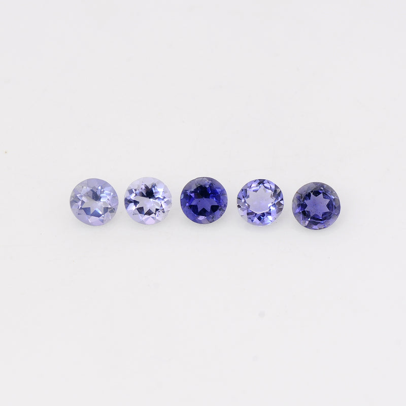 Round Blue Color Iolite Gemstone 1.67 Carat