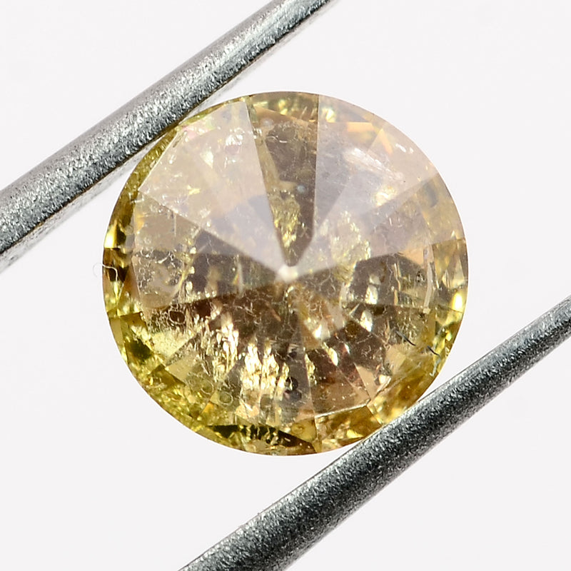 Round Fancy Yellow Color Diamond 0.51 Carat - ALGT Certified