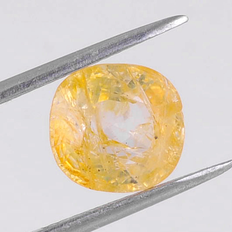 4.27 Carat Yellow Color Cushion Sapphire Gemstone