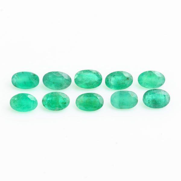10 pcs Emerald  - 4.62 ct - Oval - Green