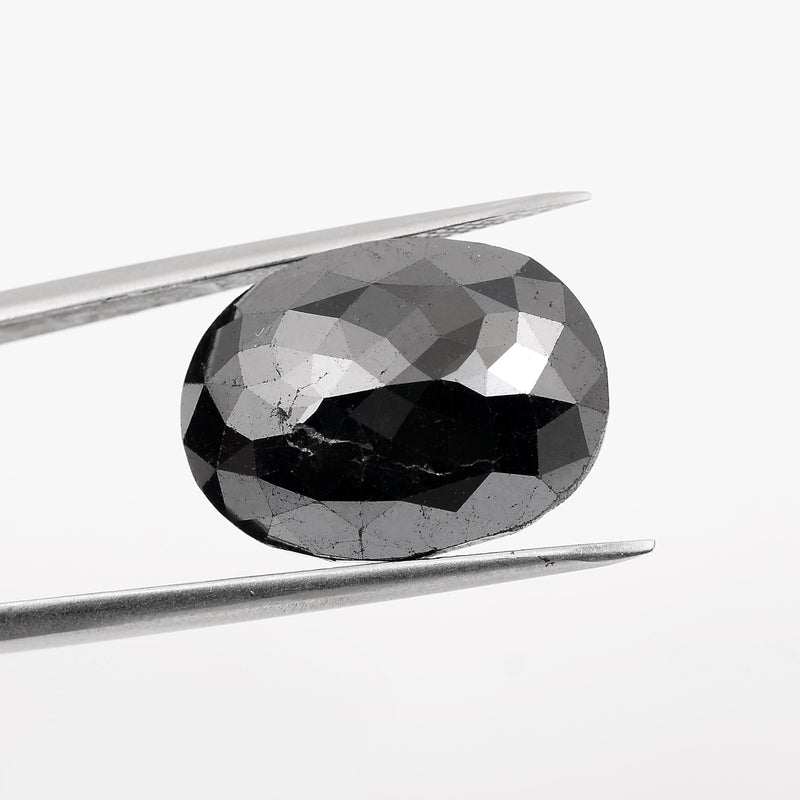 Oval Fancy Black Color Diamond 16.77 Carat - AIG Certified