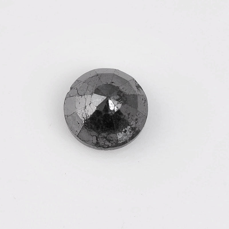 7.46 Carat Rose Cut Round Fancy Black Diamond-AIG Certified