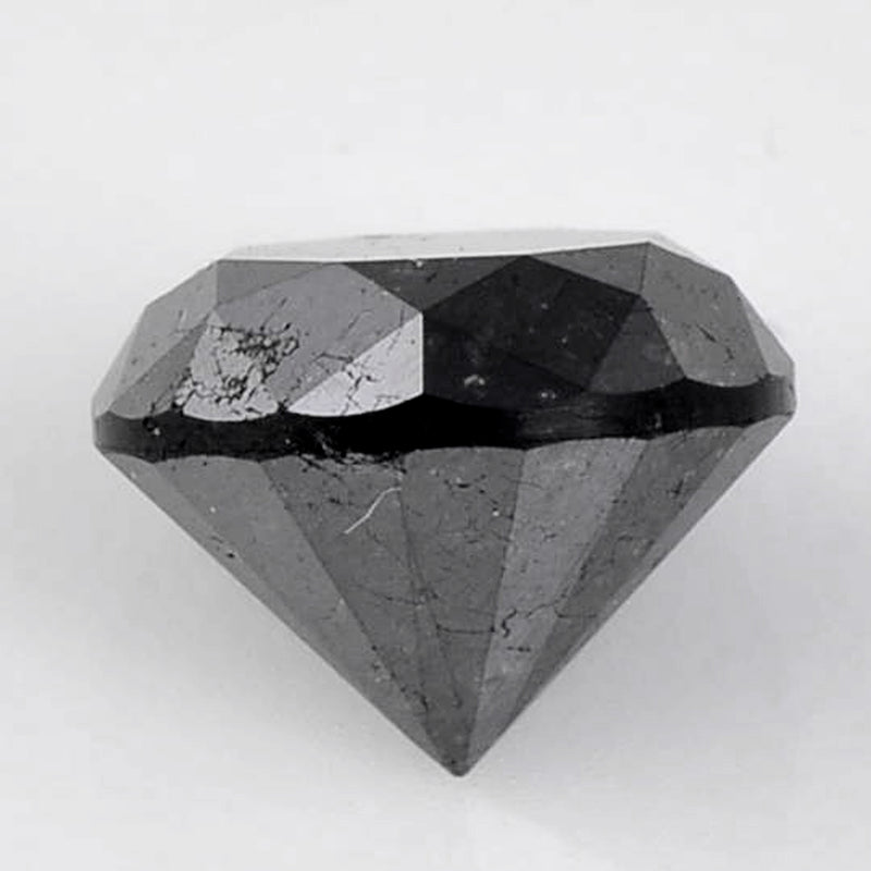 4.05 Carat Brilliant Round Fancy Black Diamond-AIG Certified