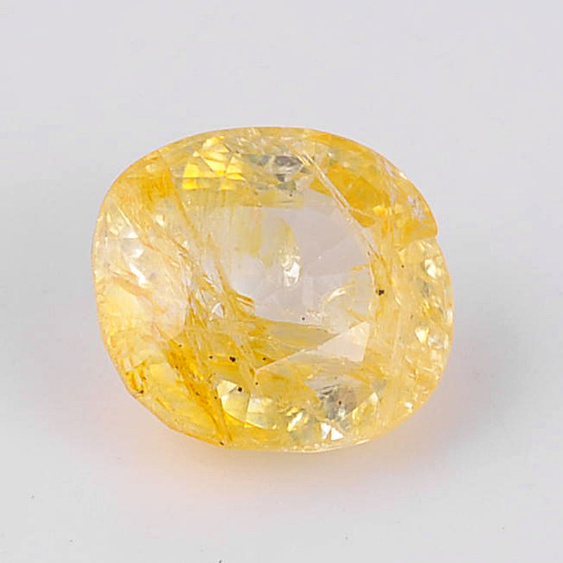 4.27 Carat Yellow Color Cushion Sapphire Gemstone