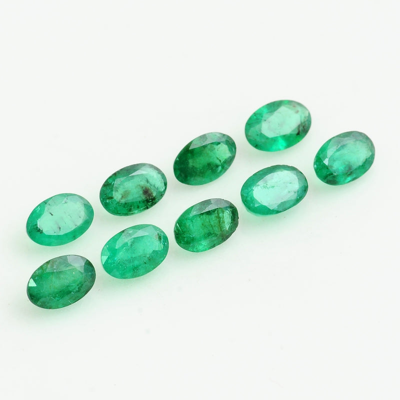 9 pcs Emerald  - 3.58 ct - Oval - Green