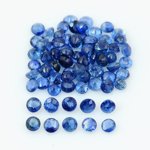 72 pcs Sapphire  - 3.62 ct - ROUND - Blue