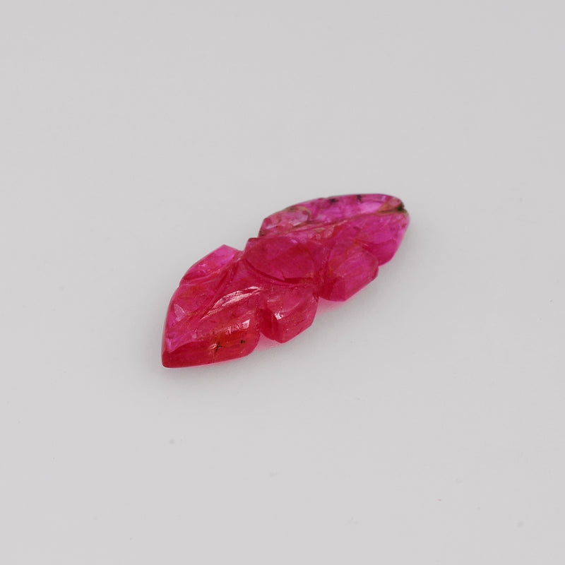 Fancy Carving Red Color Ruby Gemstone 5.60 Carat