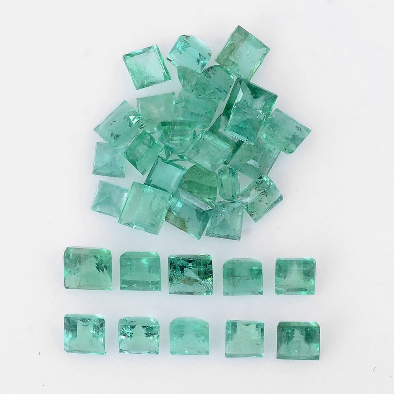 36 pcs Emerald  - 5.81 ct - Square - Green