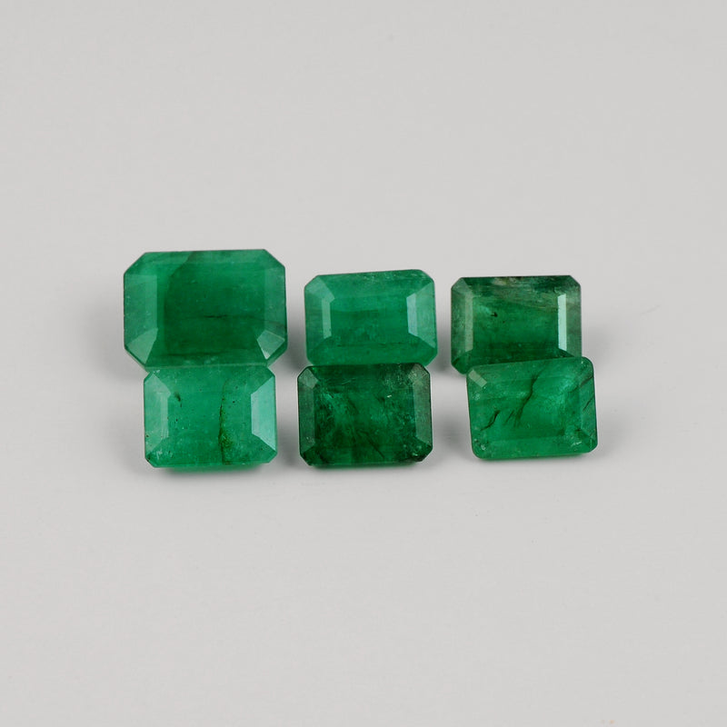 6 pcs Emerald  - 47.54 ct - Octagon - Green