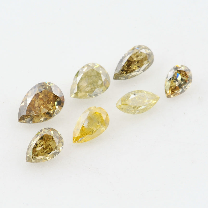 7 pcs Diamond  - 0.95 ct - Mix Shape - Yellow - SI - I1