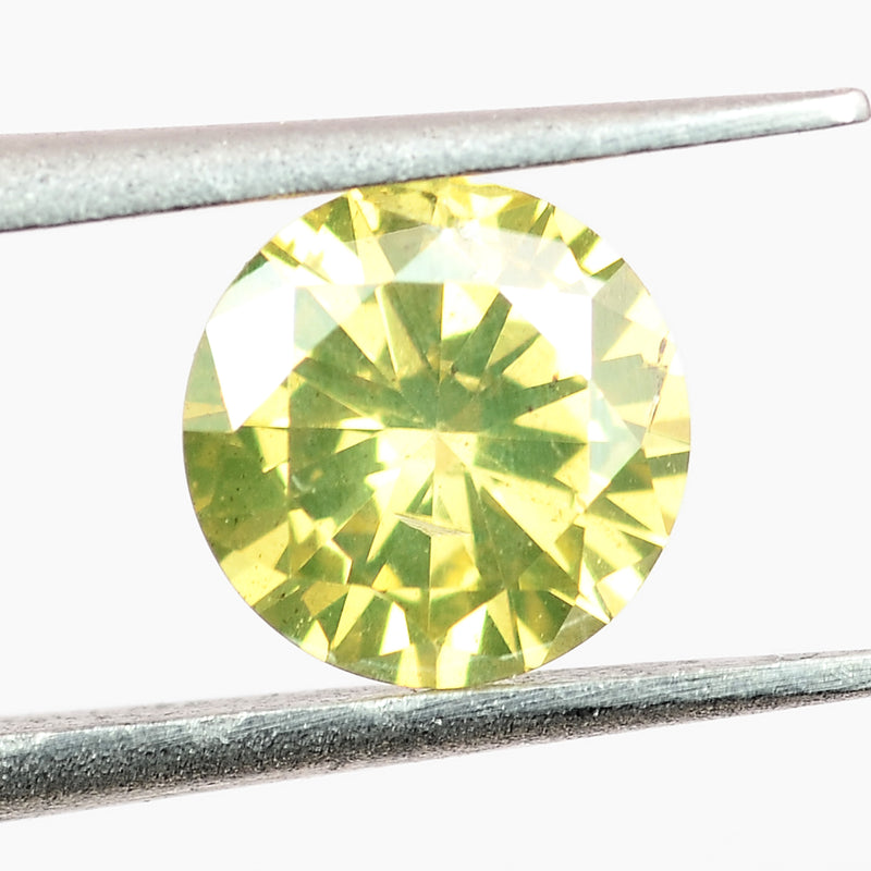 Round Fancy Intense Yellow Color Diamond 0.33 Carat - ALGT Certified