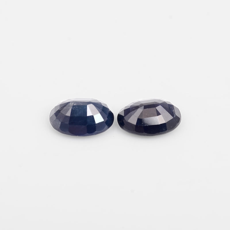 2 pcs Sapphire  - 4.6 ct - Oval - Blue