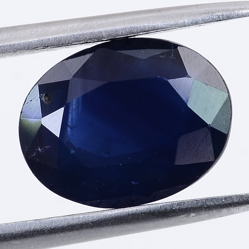 1 pcs Sapphire  - 2.01 ct - Oval - Deep/Dark Blue
