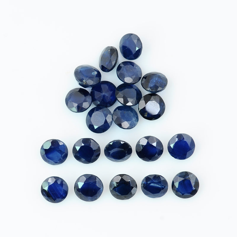 21 pcs Sapphire  - 6.98 ct - ROUND - Blue